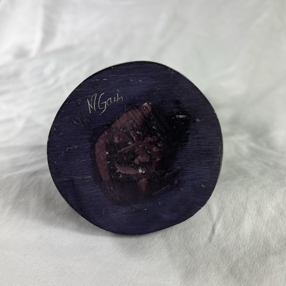 Signed Mother & Child Sculpture 11.5" Hand Carved Black Soapstone African Style - Picture 4 of 12